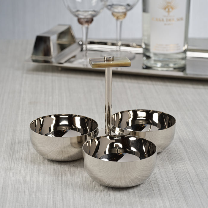 Zodax Bayeux Serving Condiment Set with Horn Trim