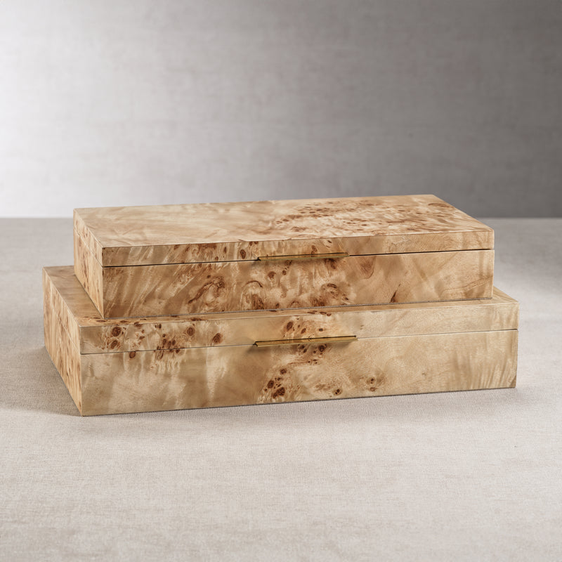 Zodax Bogor Burlwood Veneer Decorative Box, Large