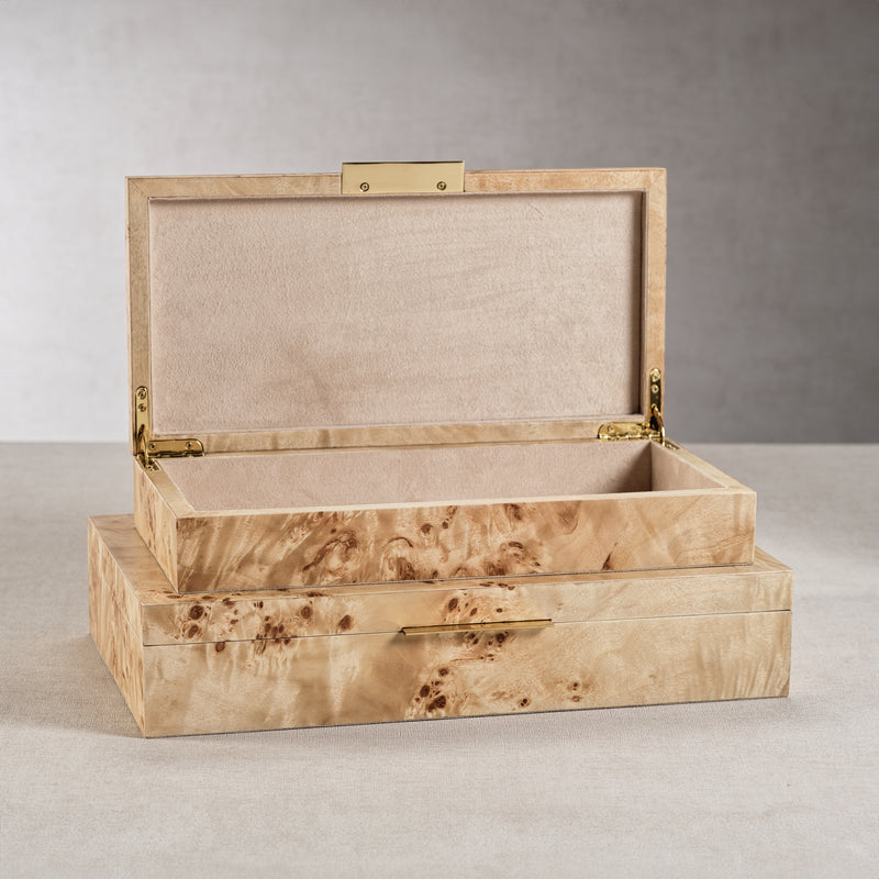 Zodax Bogor Burlwood Veneer Decorative Box, Large