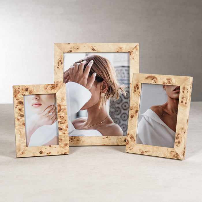 Zodax Bogor Burlwood Veneer Photo Frame, 4" x 6"