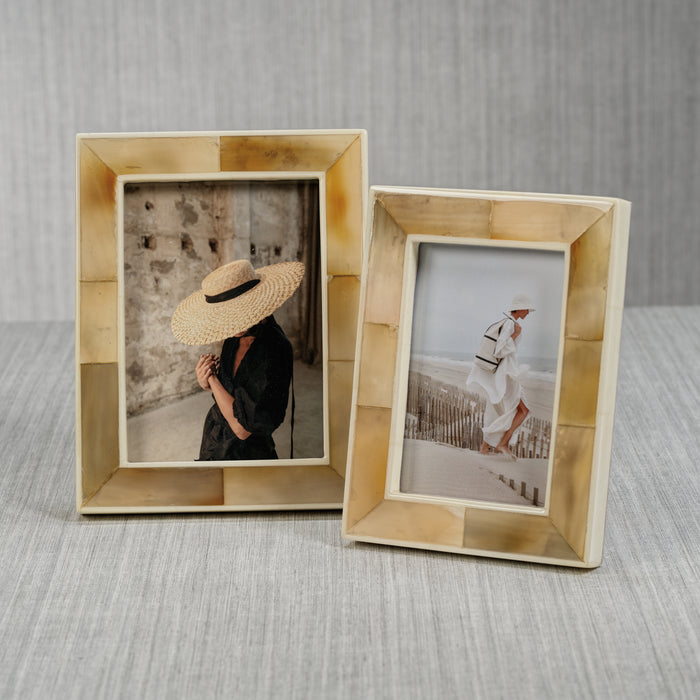 Zodax Bastia Natural Horn & Bone Photo Frame, 4" x 6"