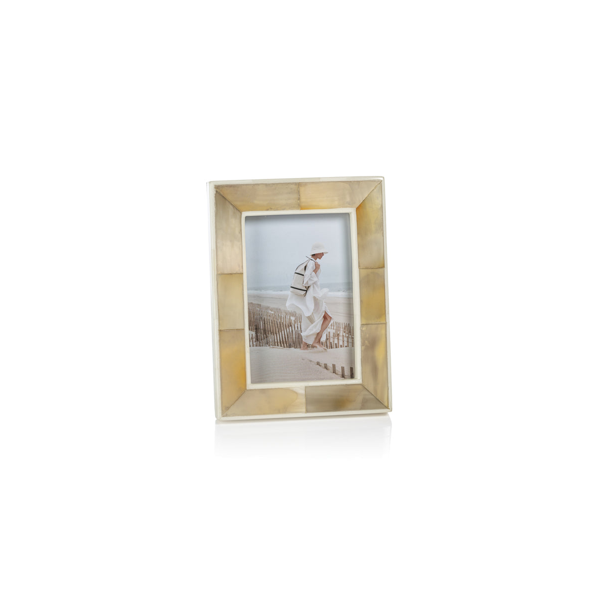 Zodax Bastia Natural Horn & Bone Photo Frame, 4" x 6"