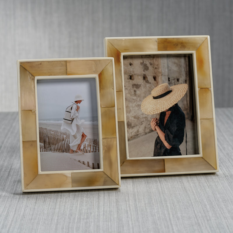 Zodax Bastia Natural Horn & Bone Photo Frame, 5" x 7"