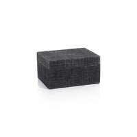 Zodax Bumi Blue Raffia and Chambray Decorative Box, Small