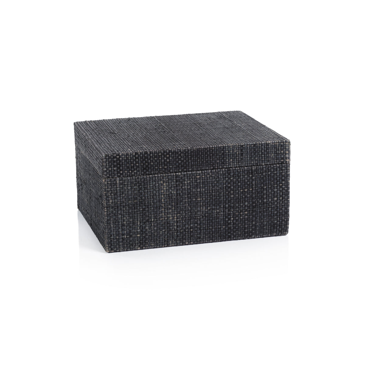 Zodax Bumi Blue Raffia and Chambray Decorative Box, Large