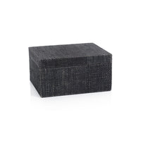 Zodax Bumi Blue Raffia and Chambray Decorative Box, Large