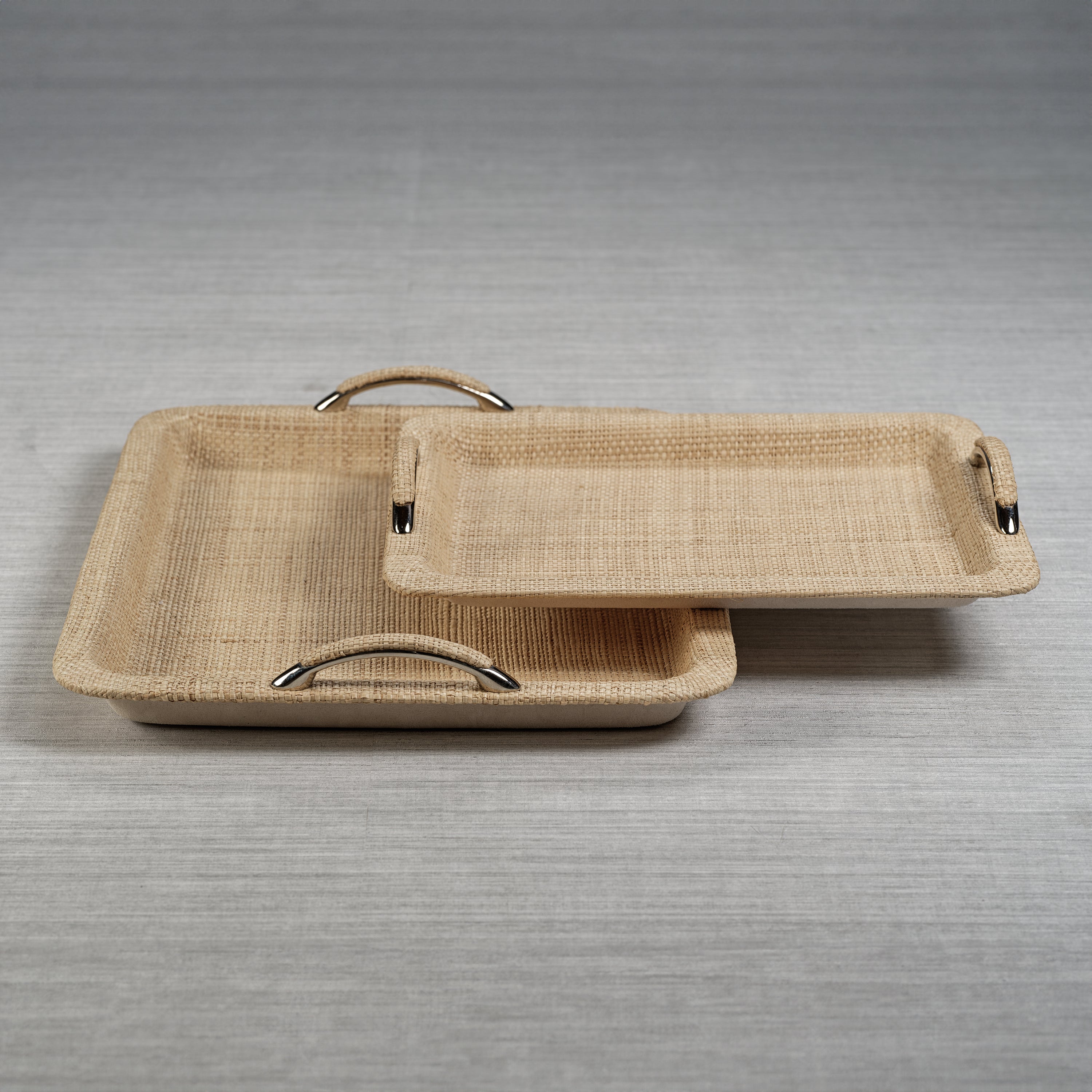 Zodax Annecy Raffia and Chambray Serving Tray - Thumbnail 2