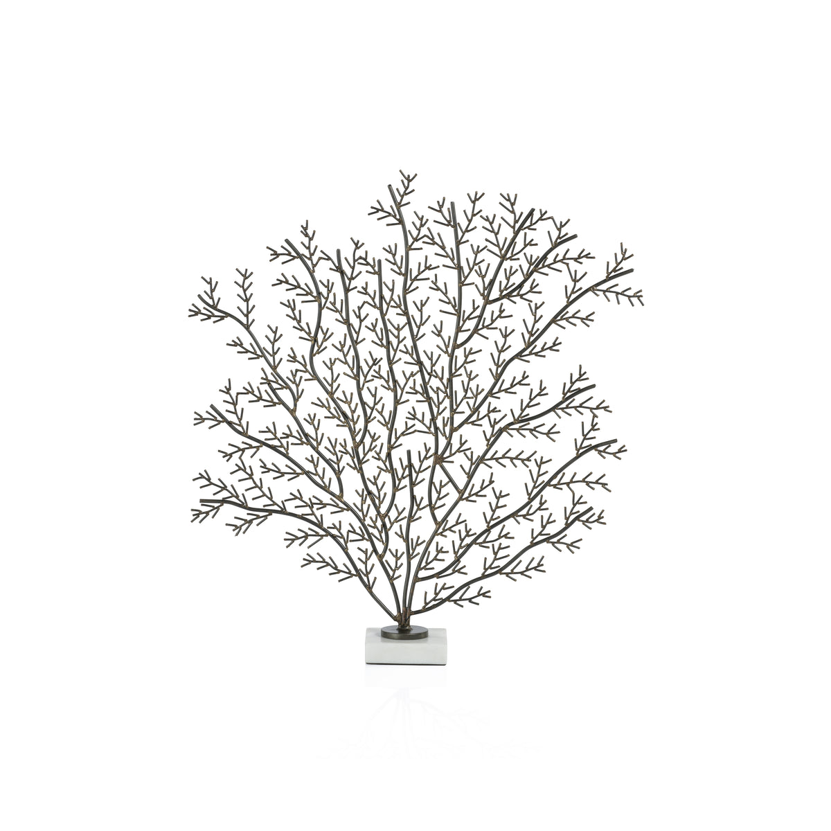 Zodax Cetus Coral Branch Metal Sculpture on Marble Base, Medium