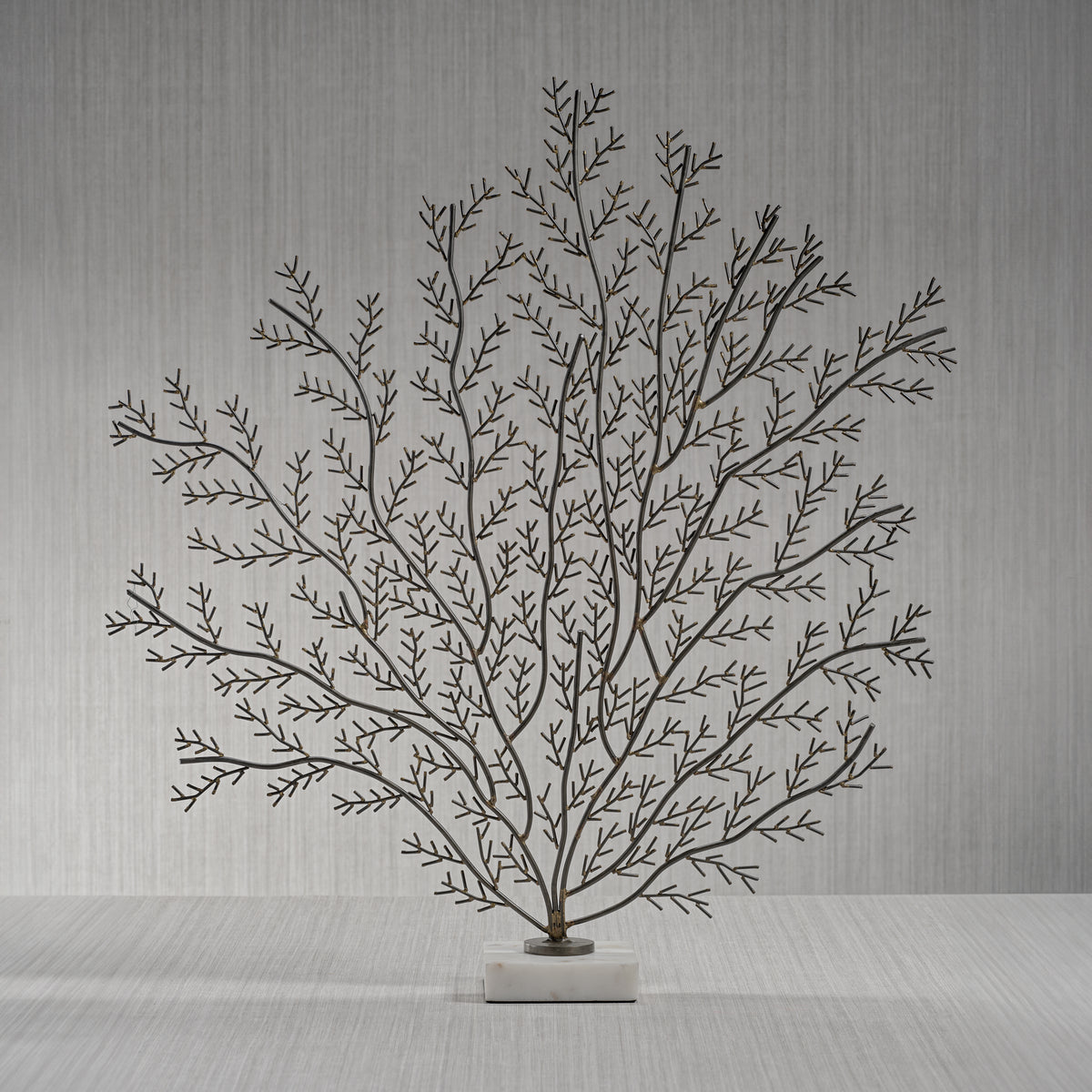 Zodax Cetus Coral Branch Metal Sculpture on Marble Base, Large