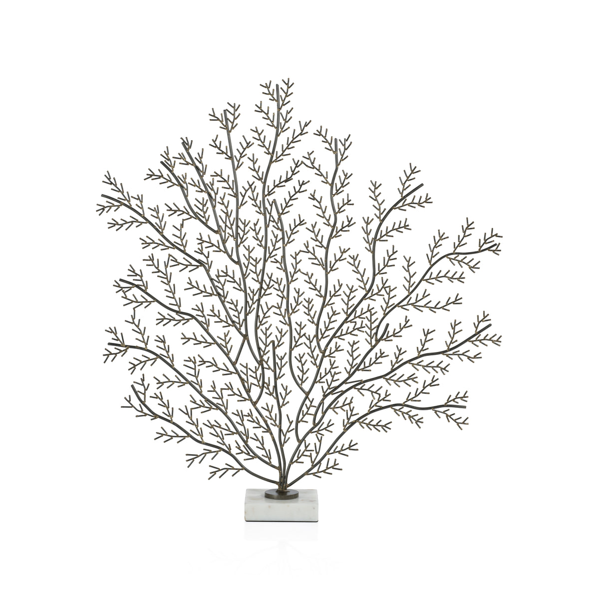 Zodax Cetus Coral Branch Metal Sculpture on Marble Base, Large