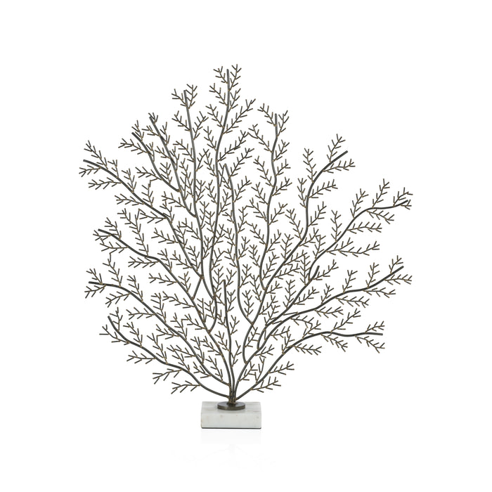 Zodax Cetus Coral Branch Metal Sculpture on Marble Base, Large
