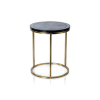 Zodax Harlow Leather on Brass Nested Tables, Set of 2