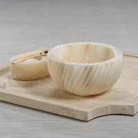 Zodax Mulhouse Spiraled Marble Serving Bowl, Off-White
