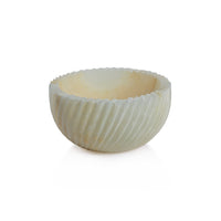 Zodax Mulhouse Spiraled Marble Serving Bowl, Off-White