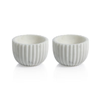 Zodax Mulhouse Ribbed Marble Bowls, White, Set of 2