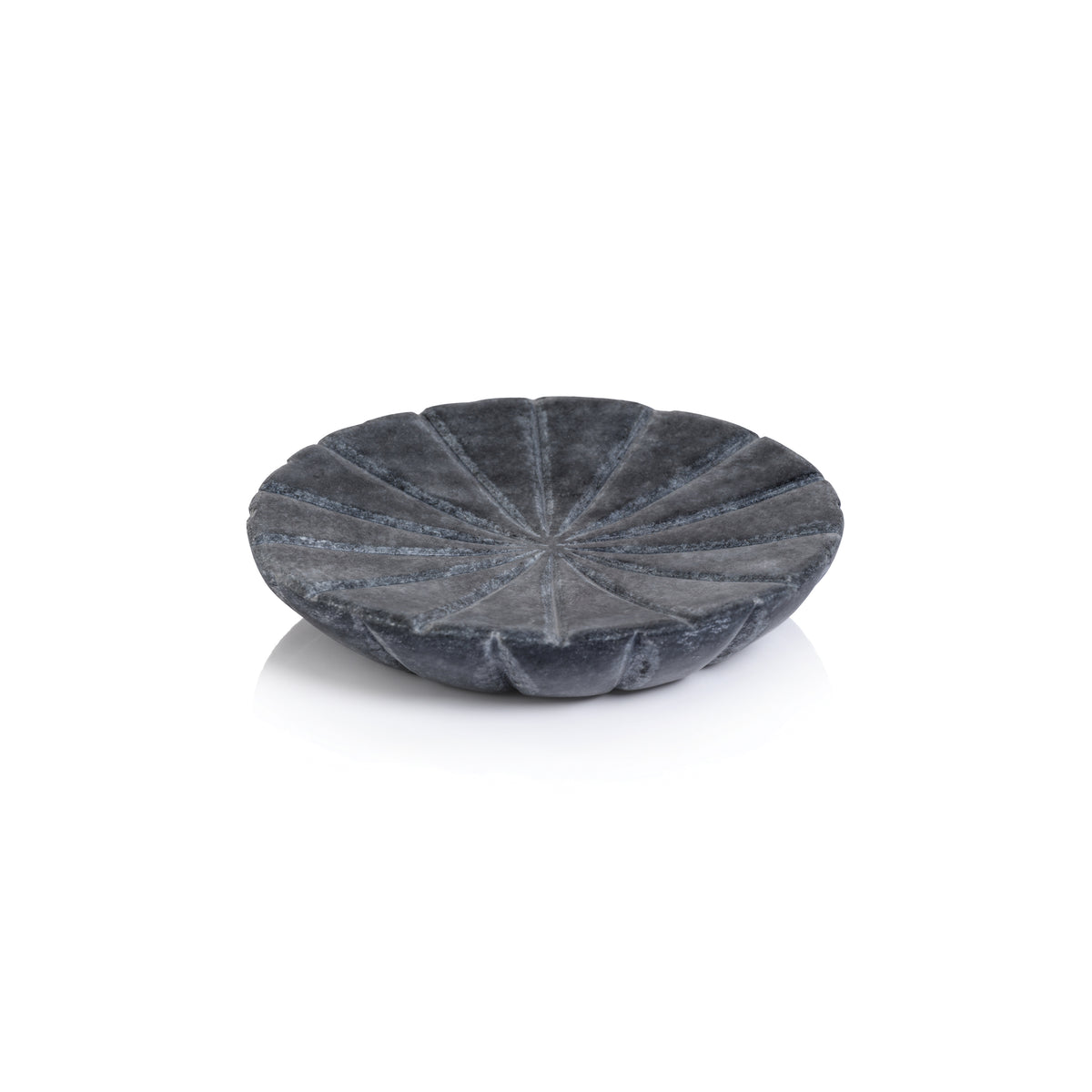 Zodax Kara 2-Piece Flower Marble Decorative Dish Set, Gray, Gray