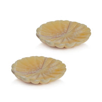 Zodax Kara 2-Piece Flower Marble Decorative Dish Set, Amber, Amber