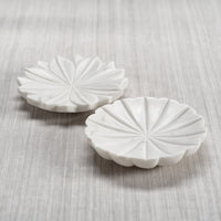 Zodax Kara 2-Piece Lotus Marble Decorative Dish Set, White