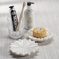 Zodax Kara 2-Piece Lotus Marble Decorative Dish Set, White