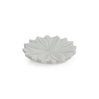 Zodax Kara 2-Piece Lotus Marble Decorative Dish Set, White