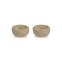 Zodax Sulu MultiServe Beige Travertine Bowls, 3", Set of 2