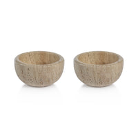Zodax Sulu MultiServe Beige Travertine Bowls, 4", Set of 2