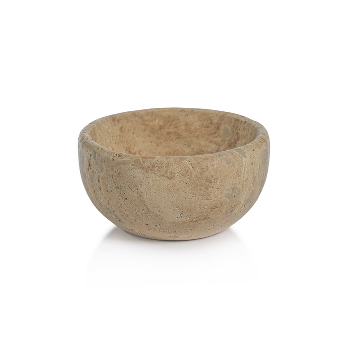 Zodax Sulu MultiServe Beige Travertine Bowl, 6"