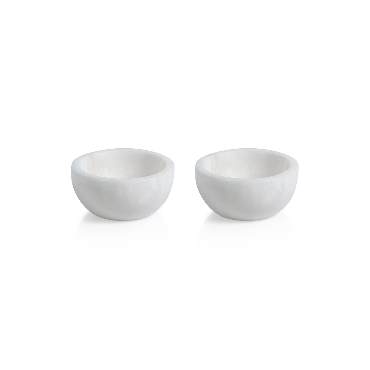 Zodax Baltic MultiServe White Alabaster Bowls, 3", Set of 2