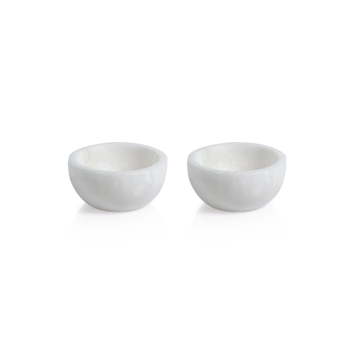 Zodax Baltic MultiServe White Alabaster Bowls, 3", Set of 2
