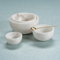 Zodax Baltic MultiServe White Alabaster Bowls, 4", Set of 2