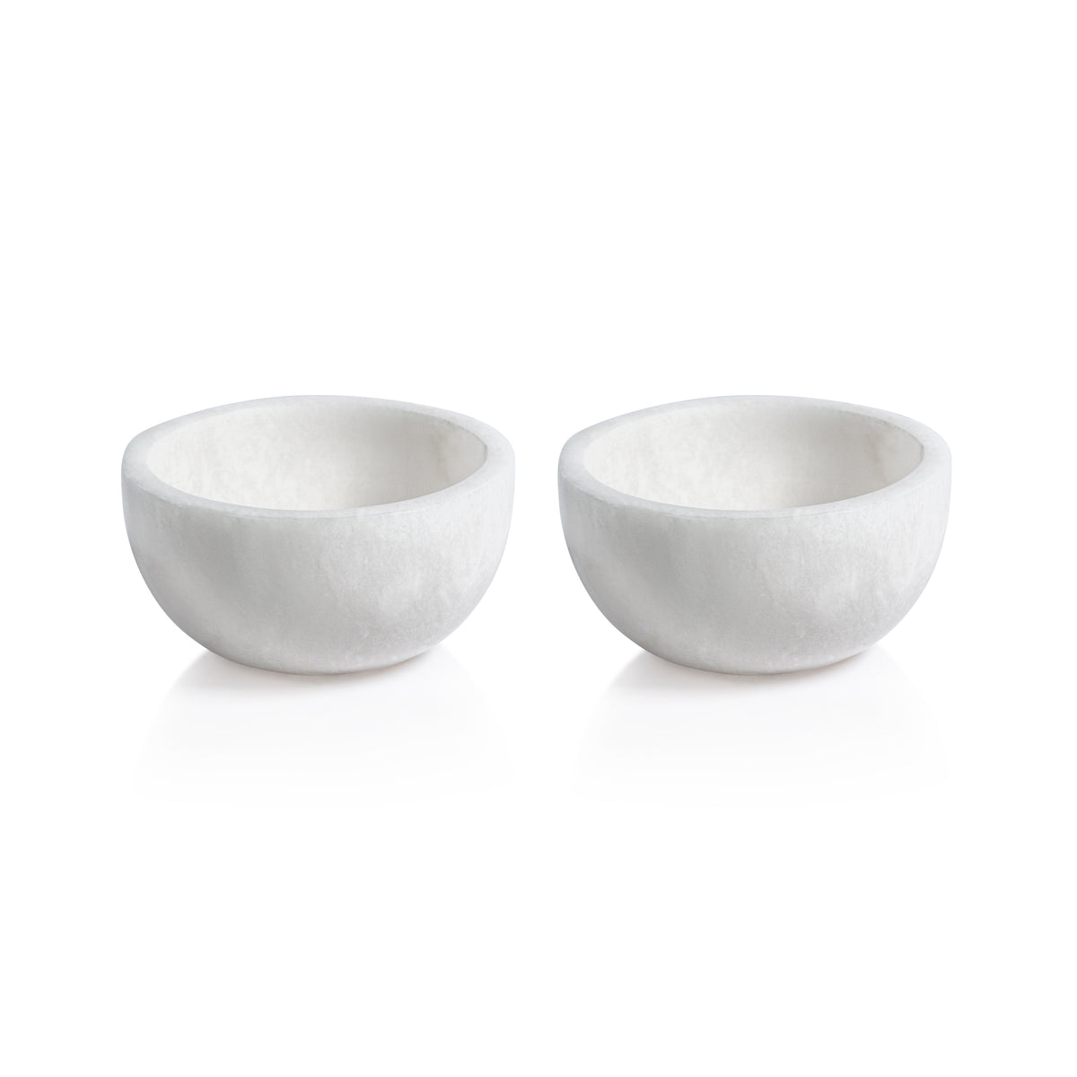 Zodax Baltic MultiServe White Alabaster Bowls, 4", Set of 2
