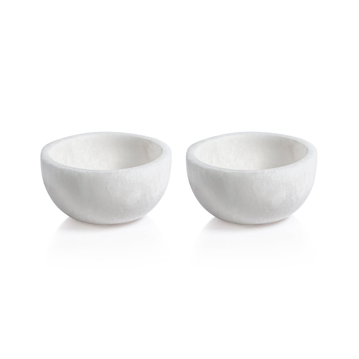 Zodax Baltic MultiServe White Alabaster Bowls, 4", Set of 2