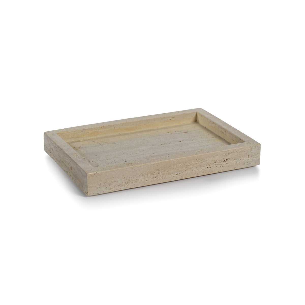 Zodax Scotia Travertine Marble Vanity Tray, 10" x 7"