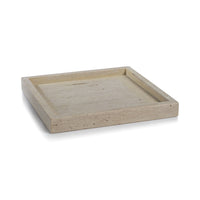 Zodax Scotia Travertine Marble Vanity Tray, 11" x 11"