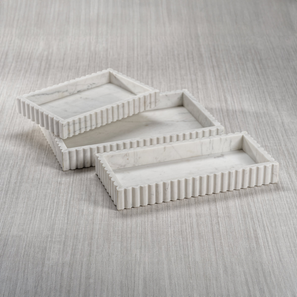 Zodax Calabria Scalloped Vanity Marble Tray, Small