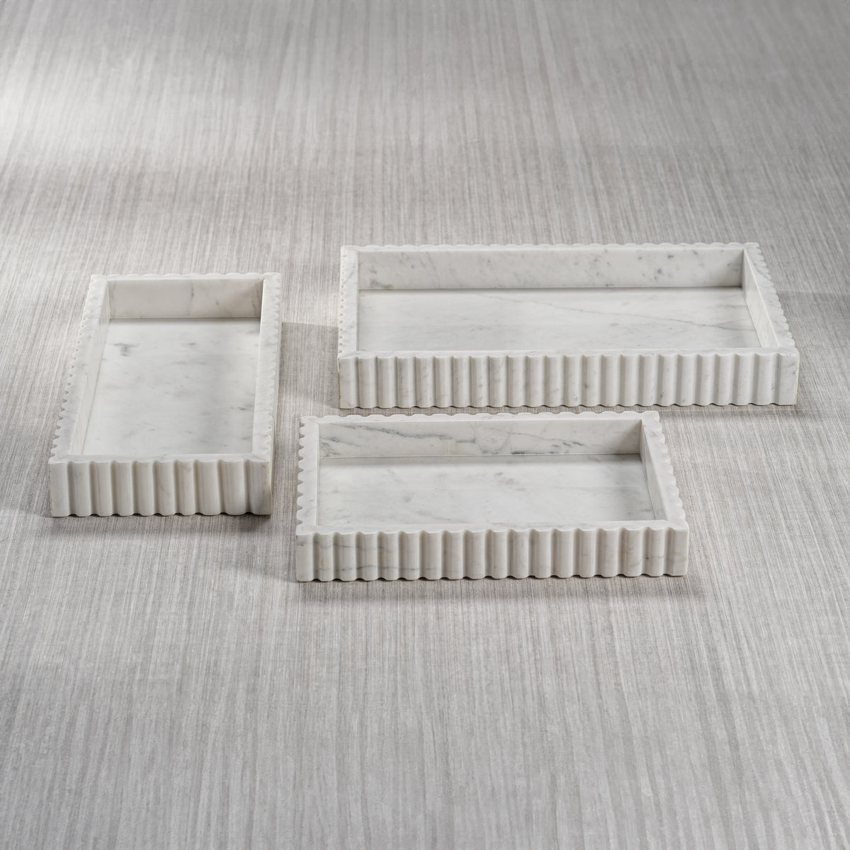 Zodax Calabria Scalloped Vanity Marble Tray, Small