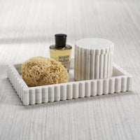 Zodax Calabria Scalloped Vanity Marble Tray, Small