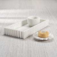 Zodax Calabria Scalloped Vanity Marble Tray, Medium
