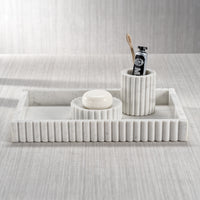 Zodax Calabria Scalloped Vanity Marble Tray, Large
