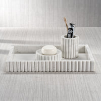 Zodax Calabria Fluted Marble Vanity Tumbler