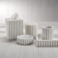 Zodax Calabria  Fluted Marble Lidded Canister