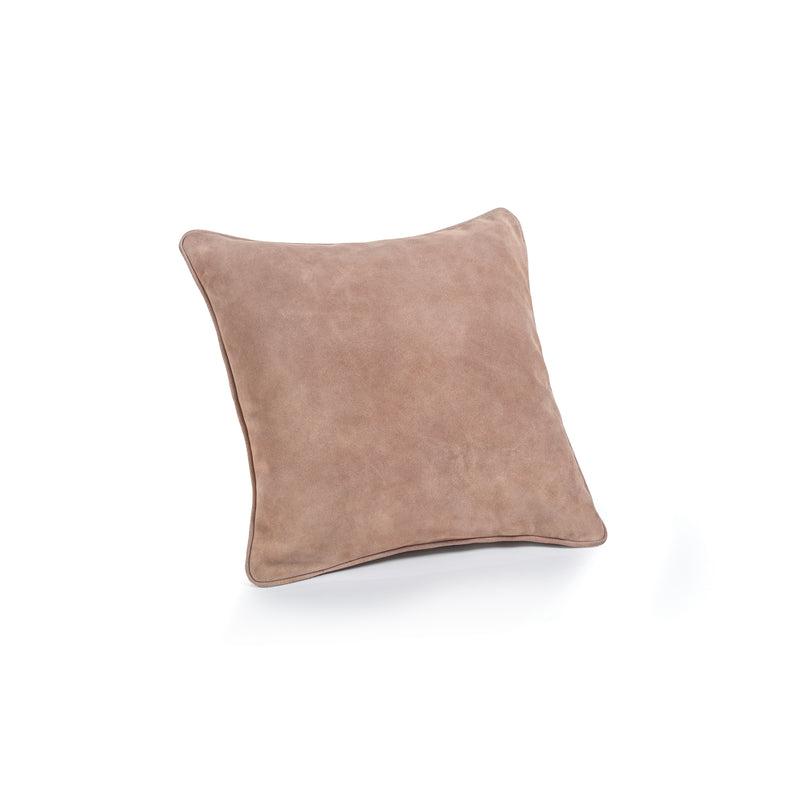 Zodax Carpi Leather & Lux Linen Blend Accent Pillow, 16" x 16", Amalfi Blush