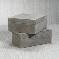 Zodax Carpi Suede Lux Decorative Box, 10" x 5" x 4", Shoreline Gray