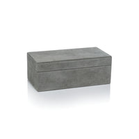 Zodax Carpi Suede Lux Decorative Box, 10" x 5" x 4", Shoreline Gray