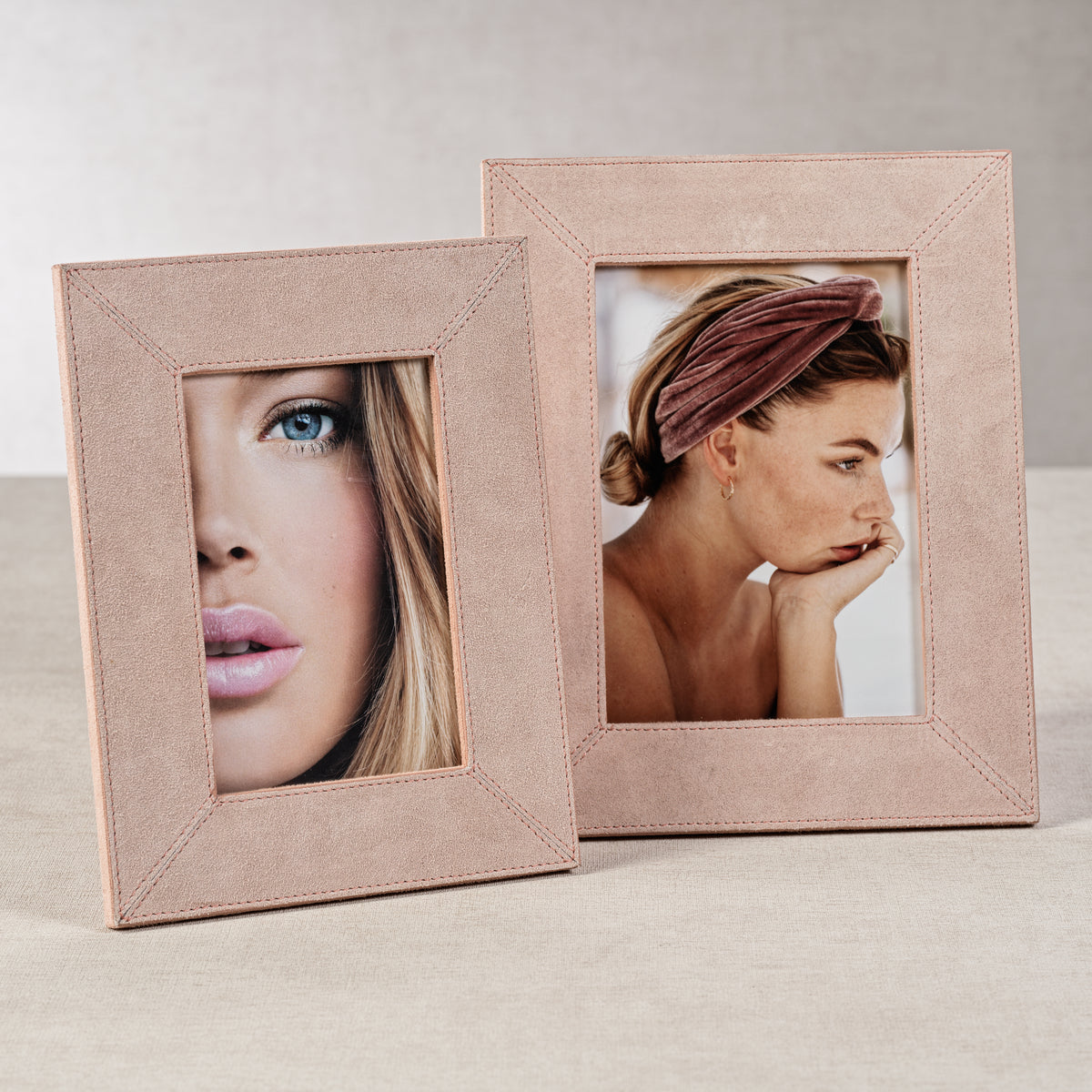Zodax Carpi Suede Lux Photo Frame, 4" x 6", Amalfi Blush