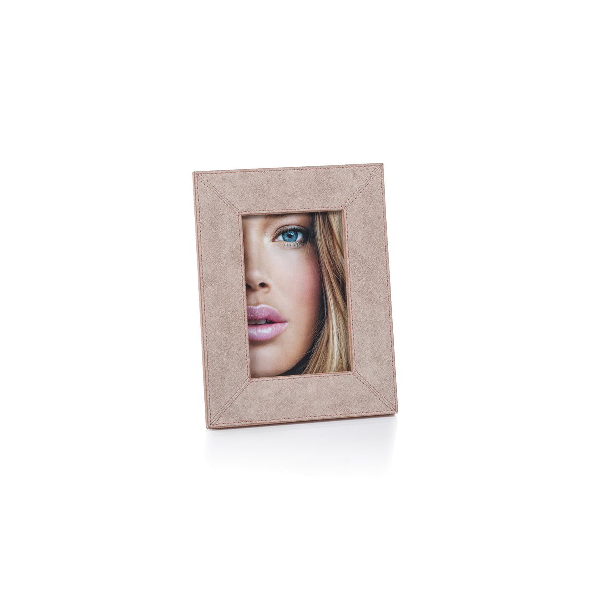 Zodax Carpi Suede Lux Photo Frame, 4" x 6", Amalfi Blush