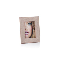 Zodax Carpi Suede Lux Photo Frame, 4" x 6", Amalfi Blush