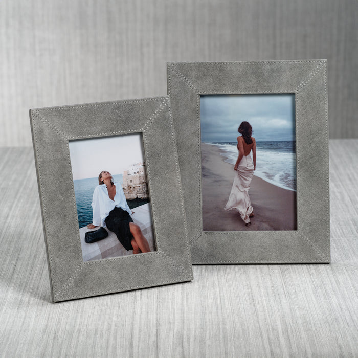 Zodax Carpi Suede Lux Photo Frame, 4" x 6",Shoreline Gray