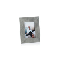 Zodax Carpi Suede Lux Photo Frame, 4" x 6",Shoreline Gray