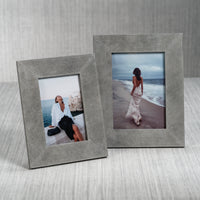 Zodax Carpi Suede Lux Photo Frame, 5" x 7", Shoreline Gray